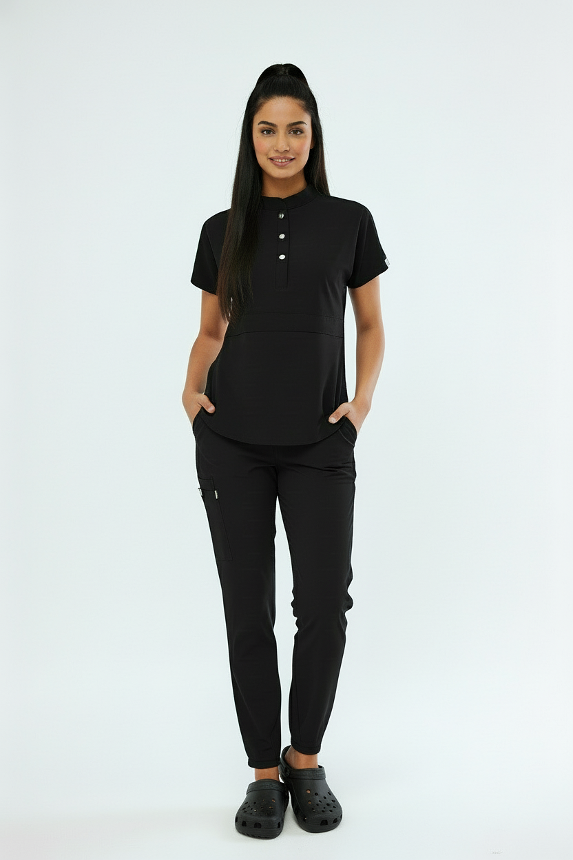 N O V A | Siyah Premium Likralı Üniforma Takımı