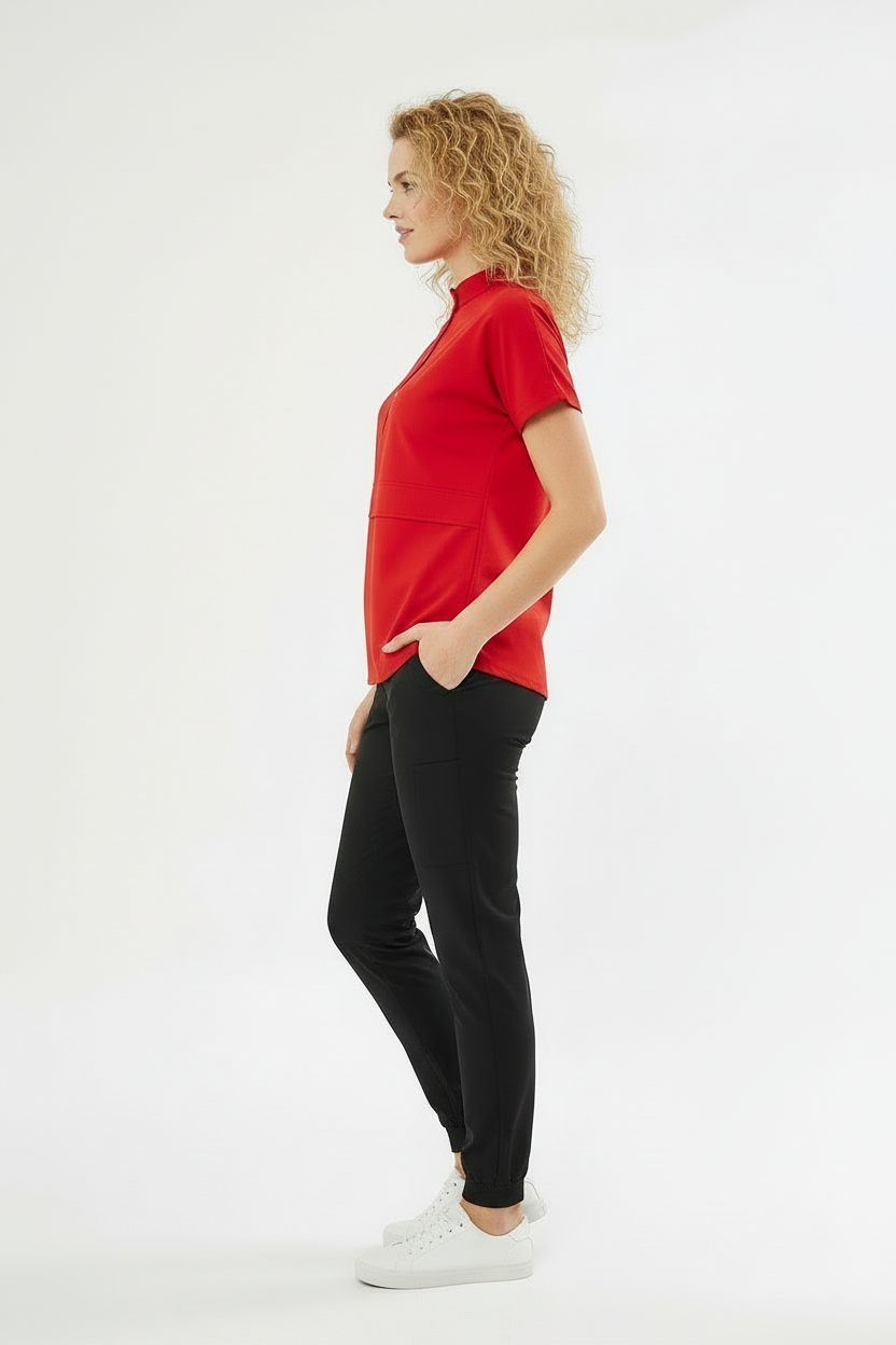 N O V A | Kırmızı Siyah Premium Likralı Üniforma Takımı