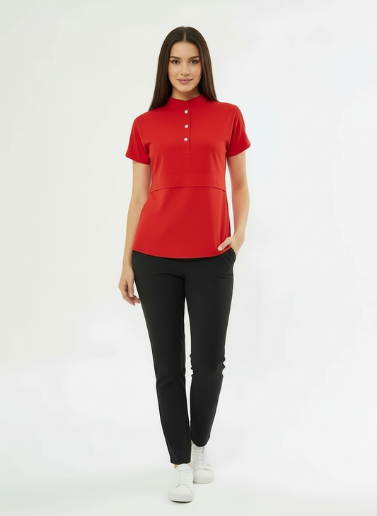 N O V A | Kırmızı Siyah Premium Likralı Üniforma Takımı