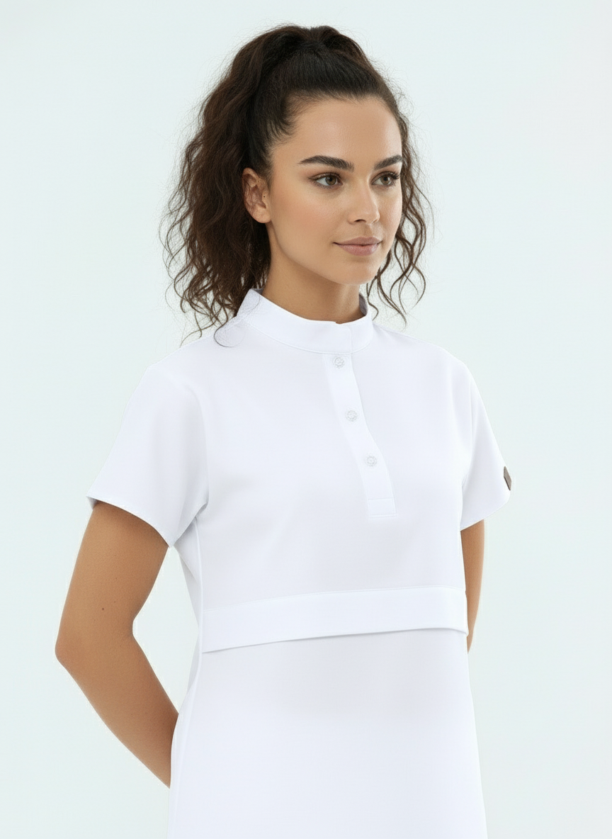 N O V A | Beyaz Premium Likralı Üniforma Takımı