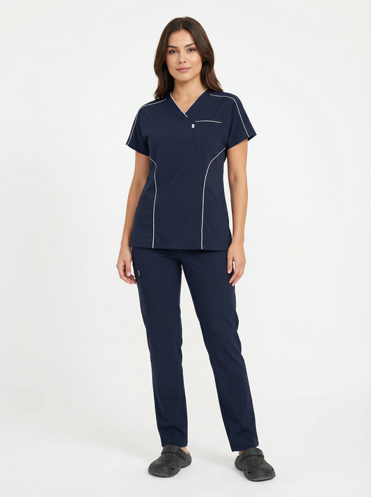 S P O R T | Lacivert Premium Likralı Hemşire Üniforma Takım