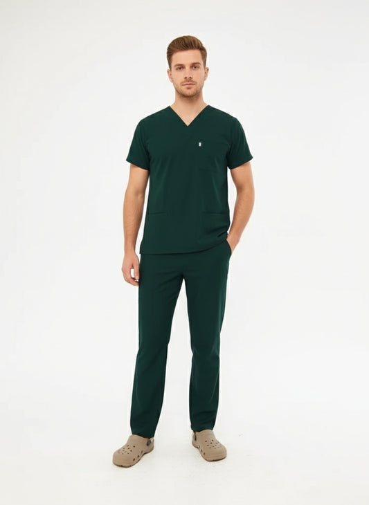 Classic - Avcı Yeşili Erkek Likralı Üniforma Takımı