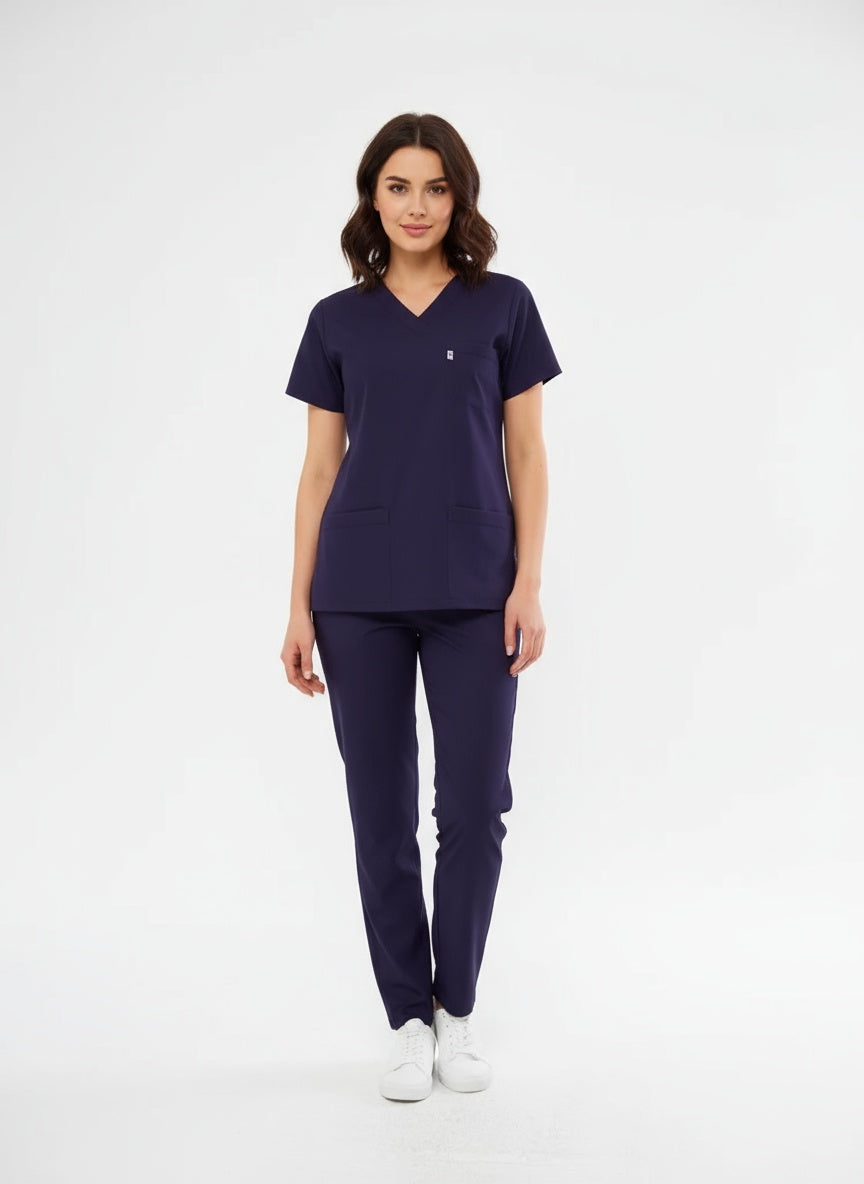 Classic - Mor Kadın Likralı Üniforma Takımı