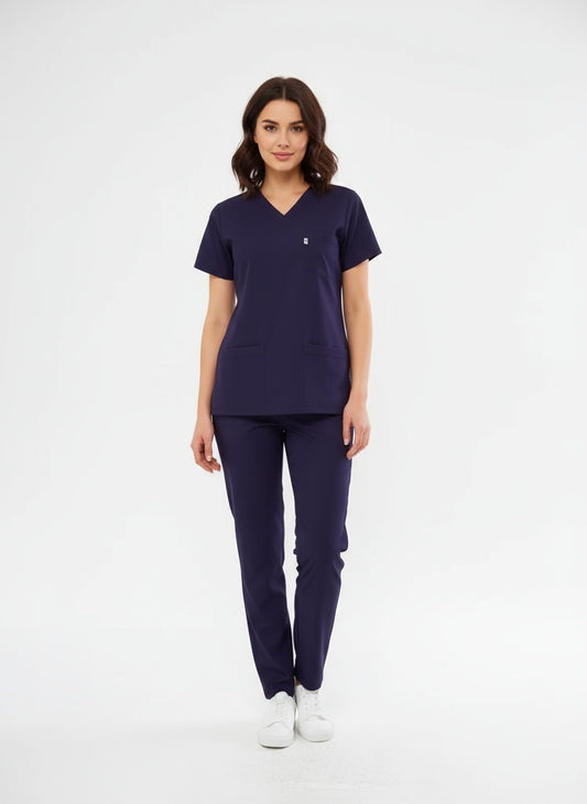 Classic - Mor Kadın Likralı Üniforma Takımı