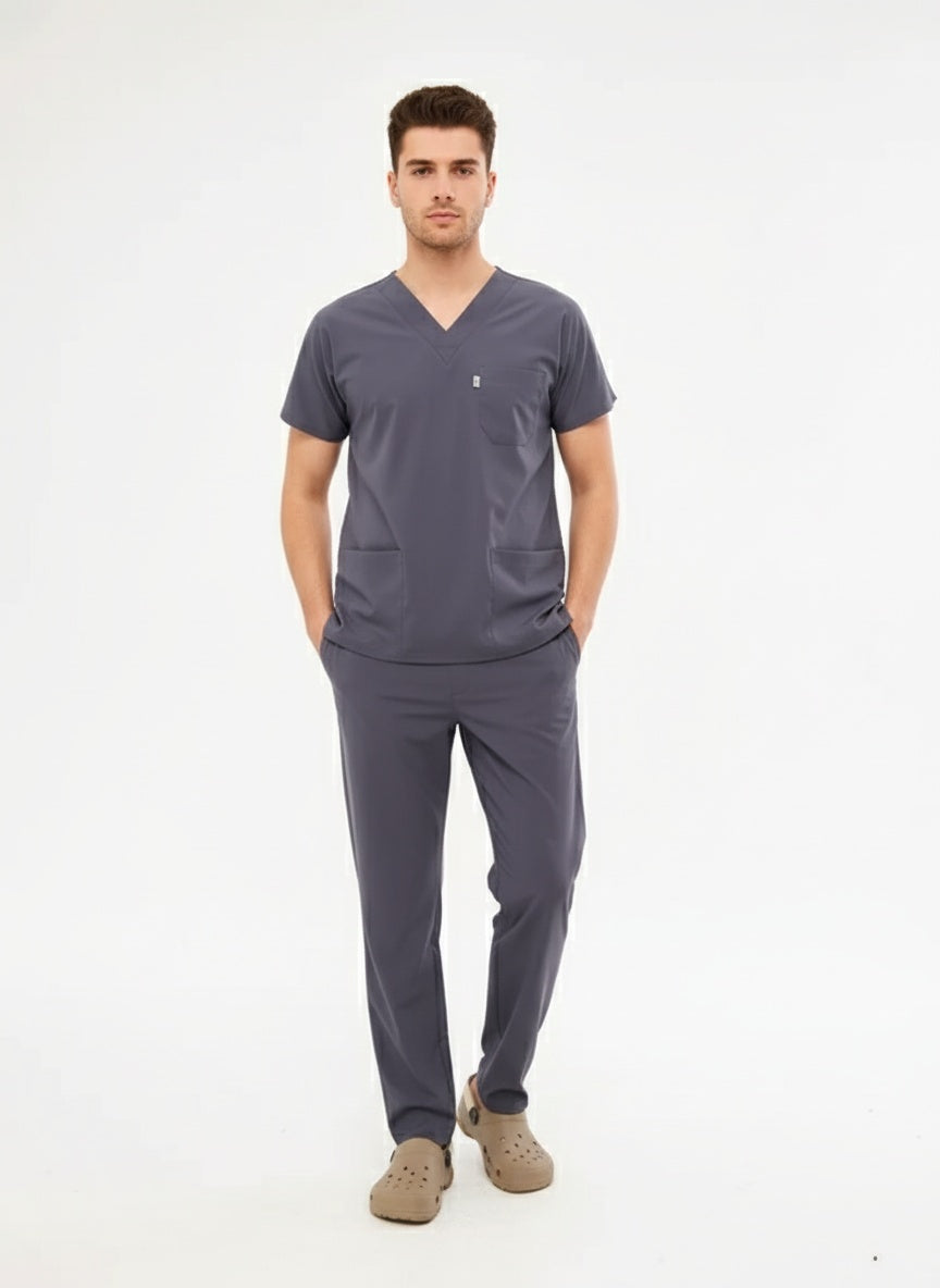 Classic - Antrasit Erkek Likralı Üniforma Takımı