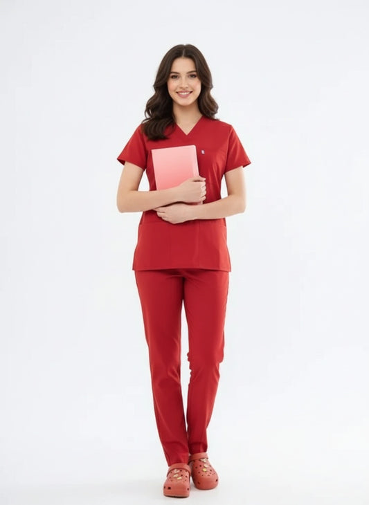 Classic - Kiremit Kadın Likralı Üniforma Takımı