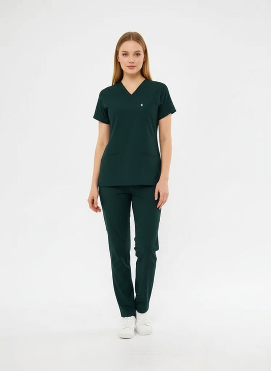 Classic - Avcı Yeşili Kadın Likralı Üniforma Takımı