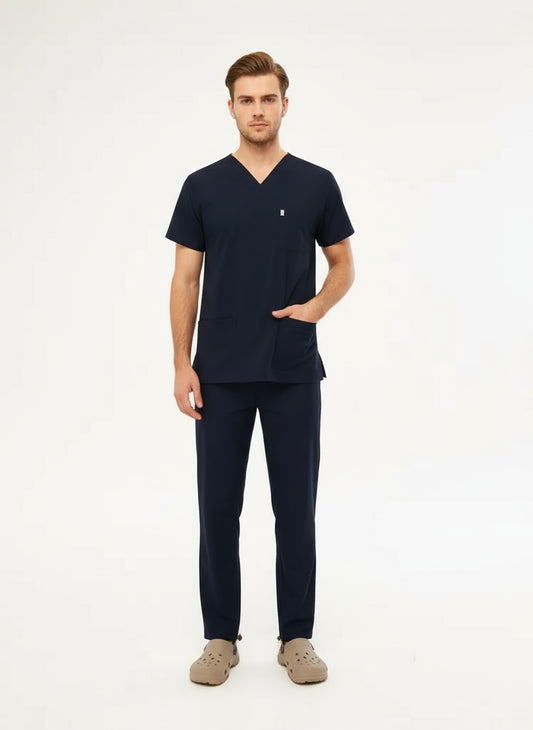 Classic - Lacivert Erkek Likralı Üniforma Takımı