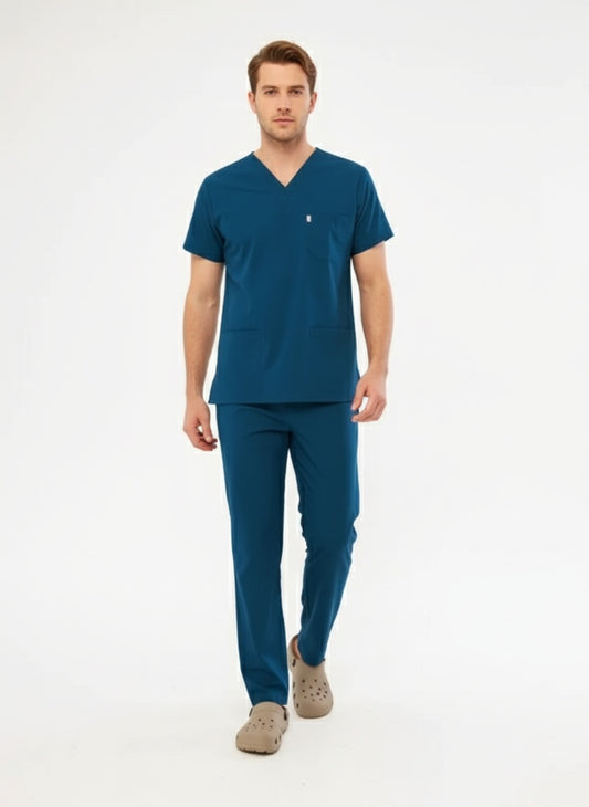 Classic - Petrol Yeşili Erkek Likralı Üniforma Takımı