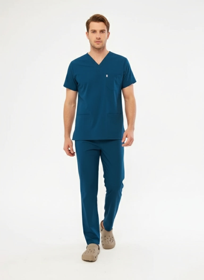 Classic - Petrol Yeşili Erkek Likralı Üniforma Takımı