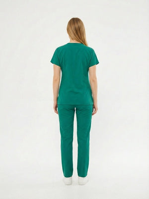 Cerrahi Yeşil Ameliyathane Çalışan Forması Likralı Scrubs Takım (Yeni Yönetmeliğe Uygun - Forsty) - Class Üniforma hemşire formaları, medikal önlükler