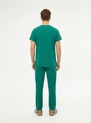 Cerrahi Yeşil Ameliyathane Çalışan Forması Likralı Scrubs Takım (Yeni Yönetmeliğe Uygun - Forsty) - Class Üniforma hemşire formaları, medikal önlükler