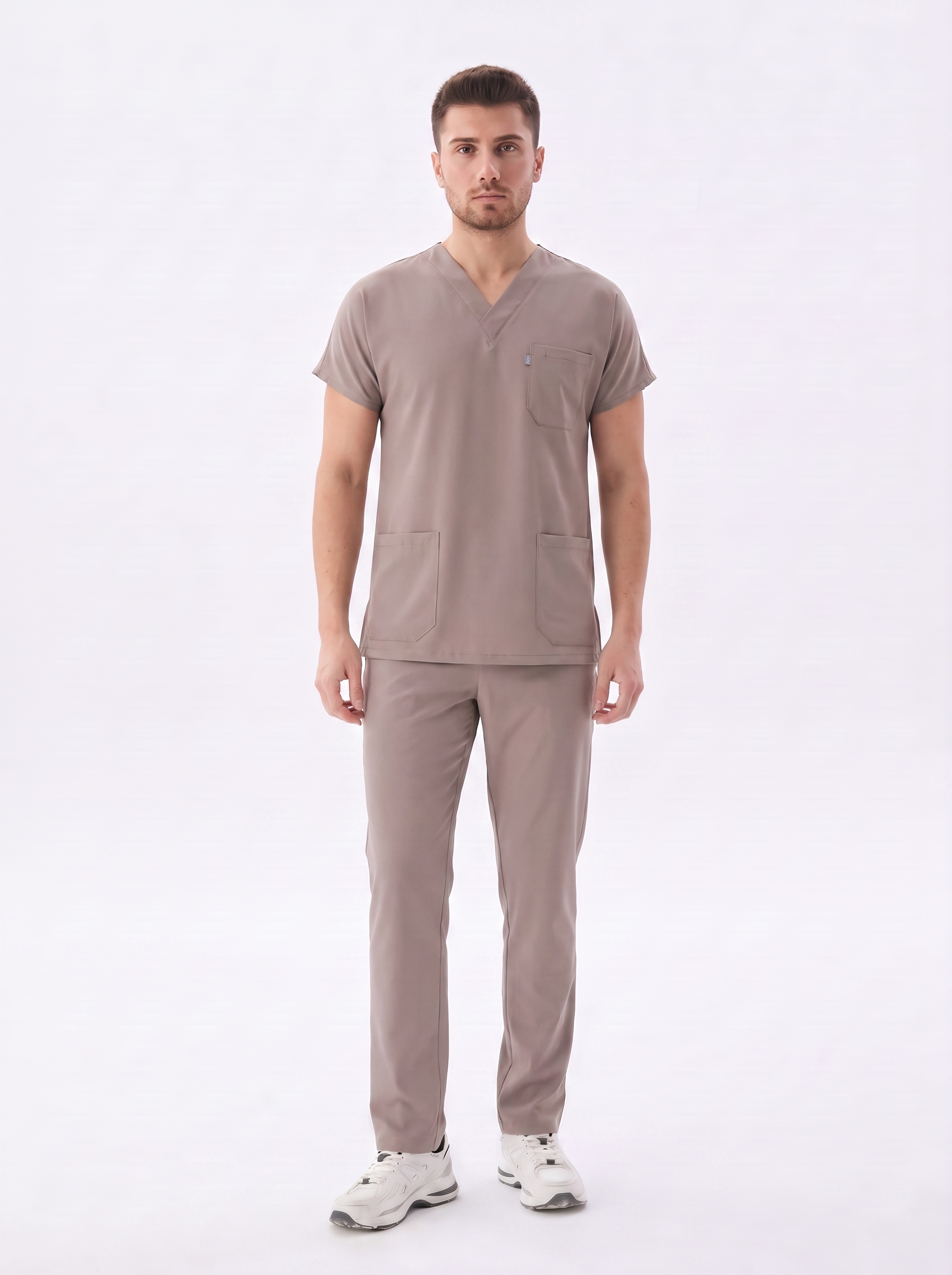 Klassisch - Beiges Lycra-Uniform-Set für Herren
