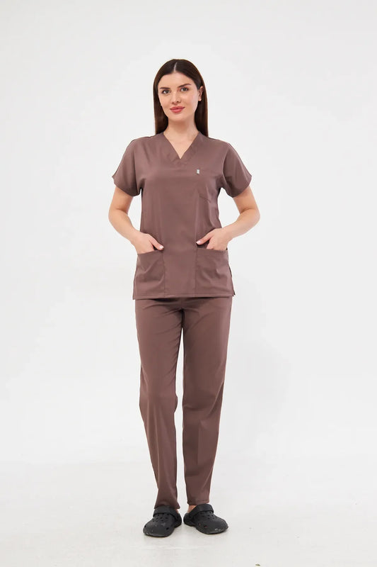 Classic - Brown Unisex Lycra Uniform Set