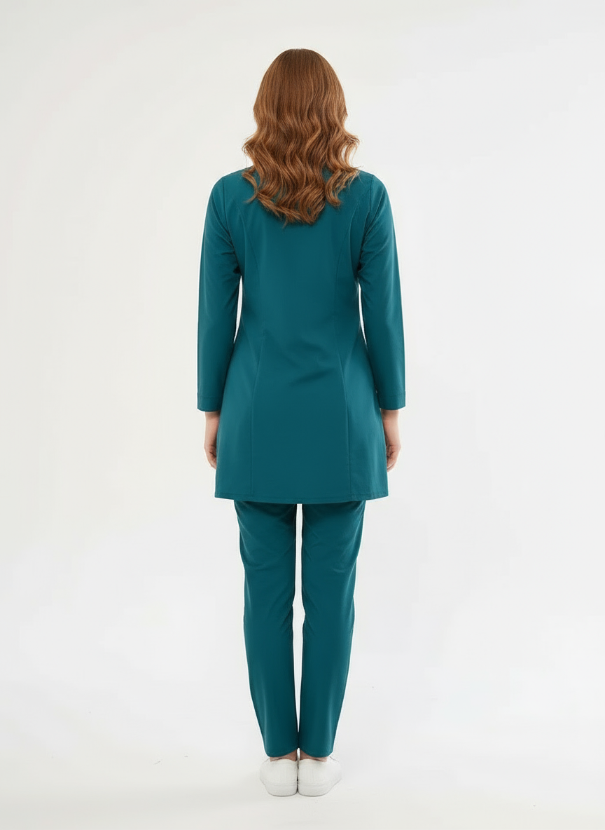 Хиджаб - комплект униформы медсестры из лайкры цвета петролеум
