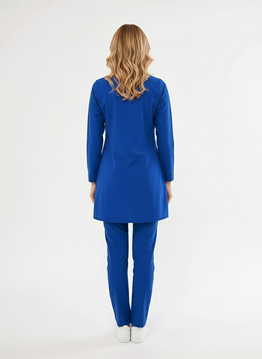 Хиджаб - комплект униформы медсестры из саксонской синей лайкры