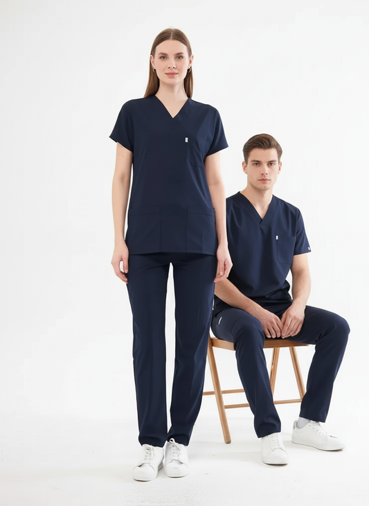 Outlet Classic | Lacivert Unisex Likralı Üniforma Takımı